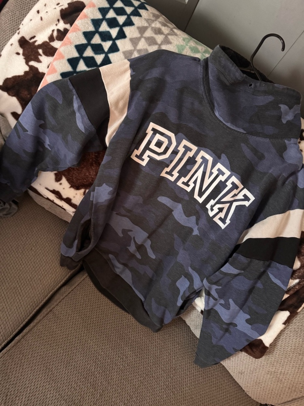 Victoria's Secret PINK Hooded Pullover in Blue and Black